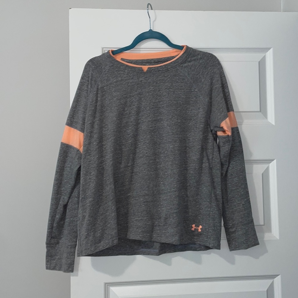 Under Armour loose fit grey and peach long sleeves teeshirt
